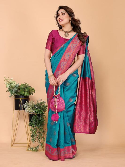 Most Engaging Banarasi Silk Saree with with Rich Pallu