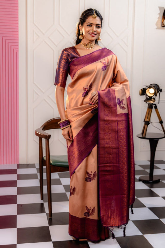 Most Pleasing Banasari Silk Saree With Blouse