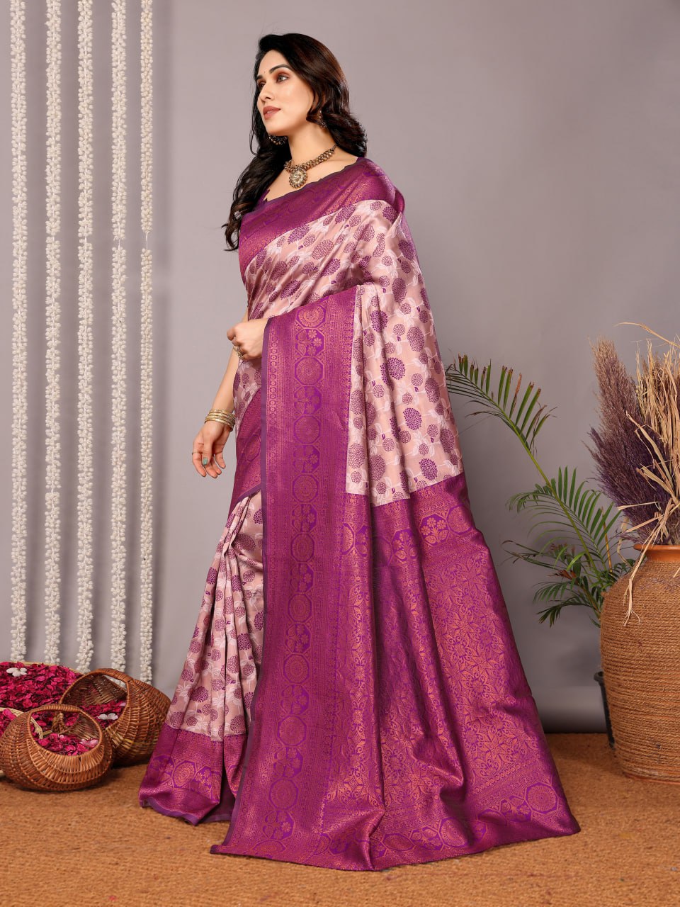 Most Prepossessing Banasari Silk Saree With Blouse