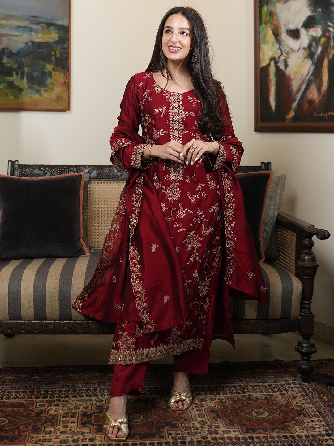 Zarmina Royale Floral Embroidered Suit Set