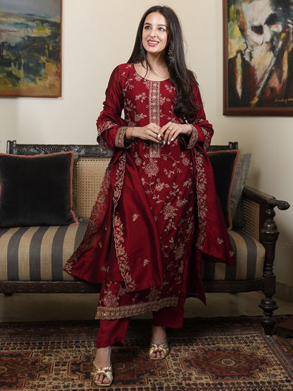 Zarmina Royale Floral Embroidered Suit Set