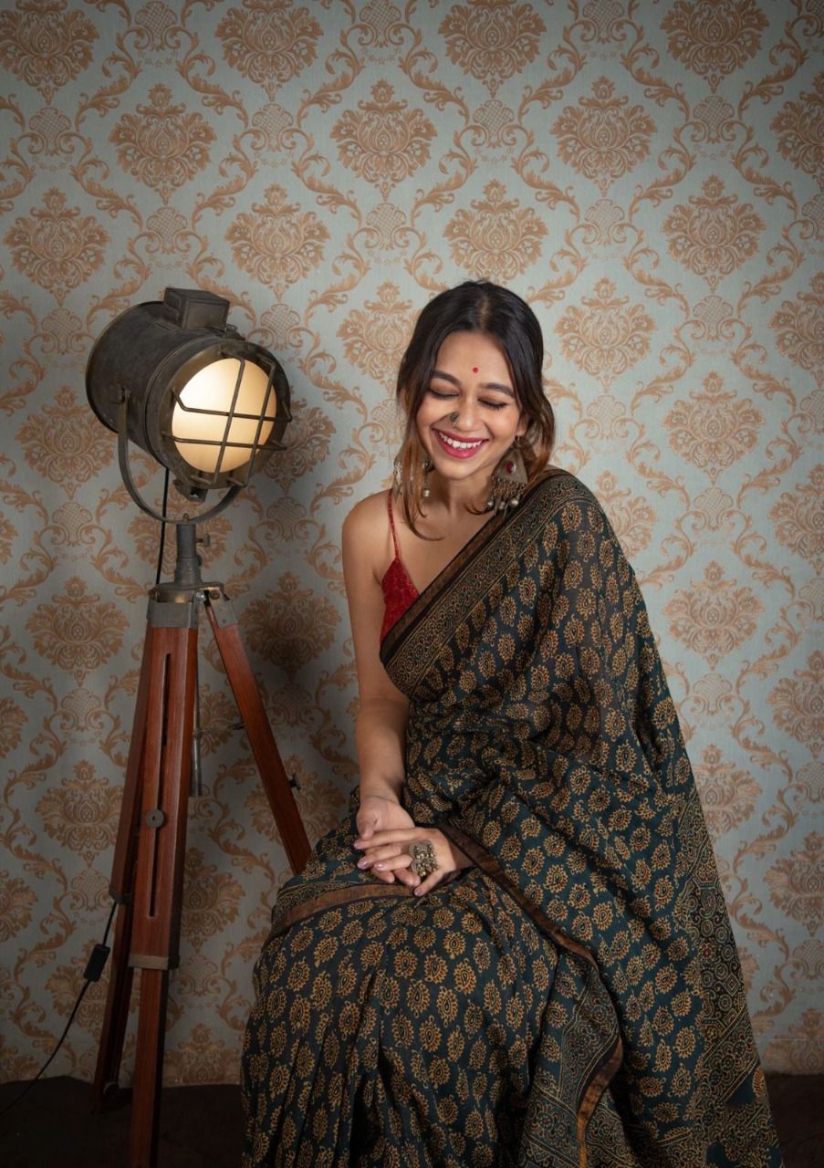 Jaypuri  BlockPrinted Cotton Mul Saree