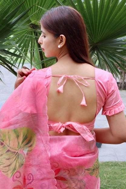 Premium Imported Organza Silk Saree With Heavy Blouse Piece