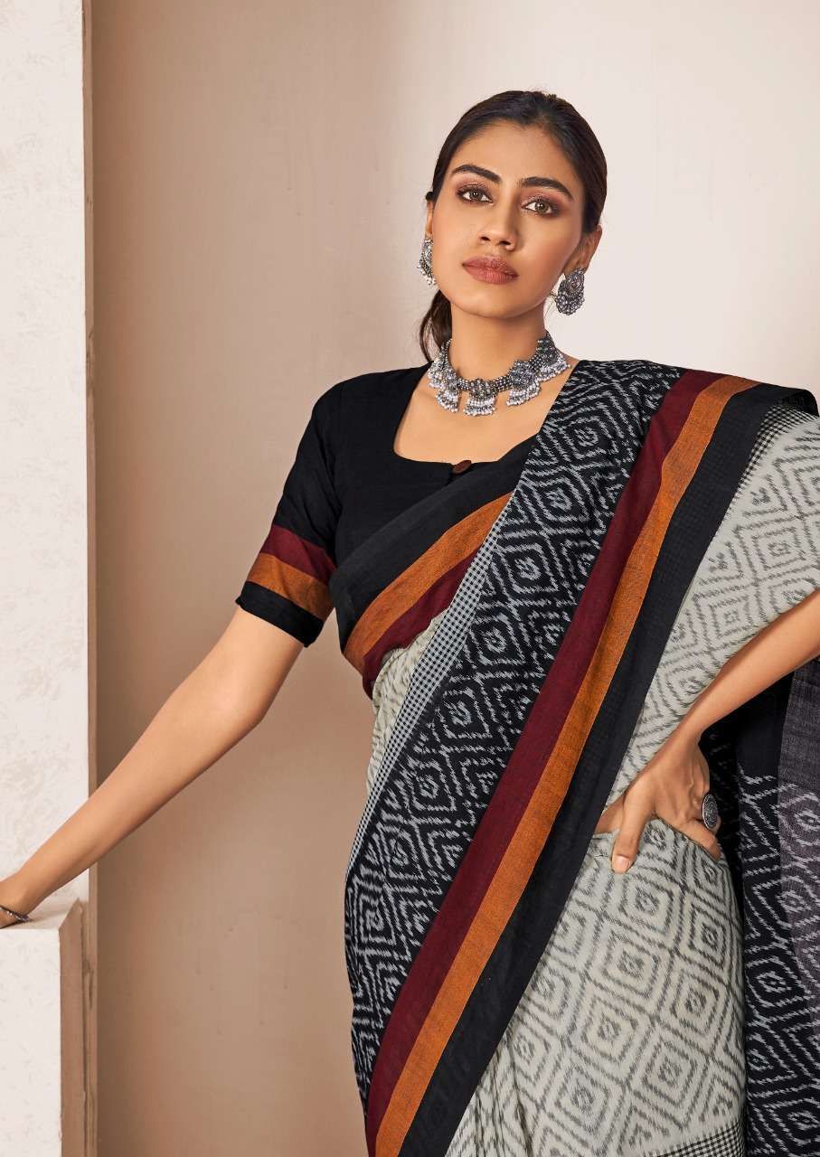 Sr Sarees Barkha Vol 4 Mal Cotton Ikkat Print Sarees Collection