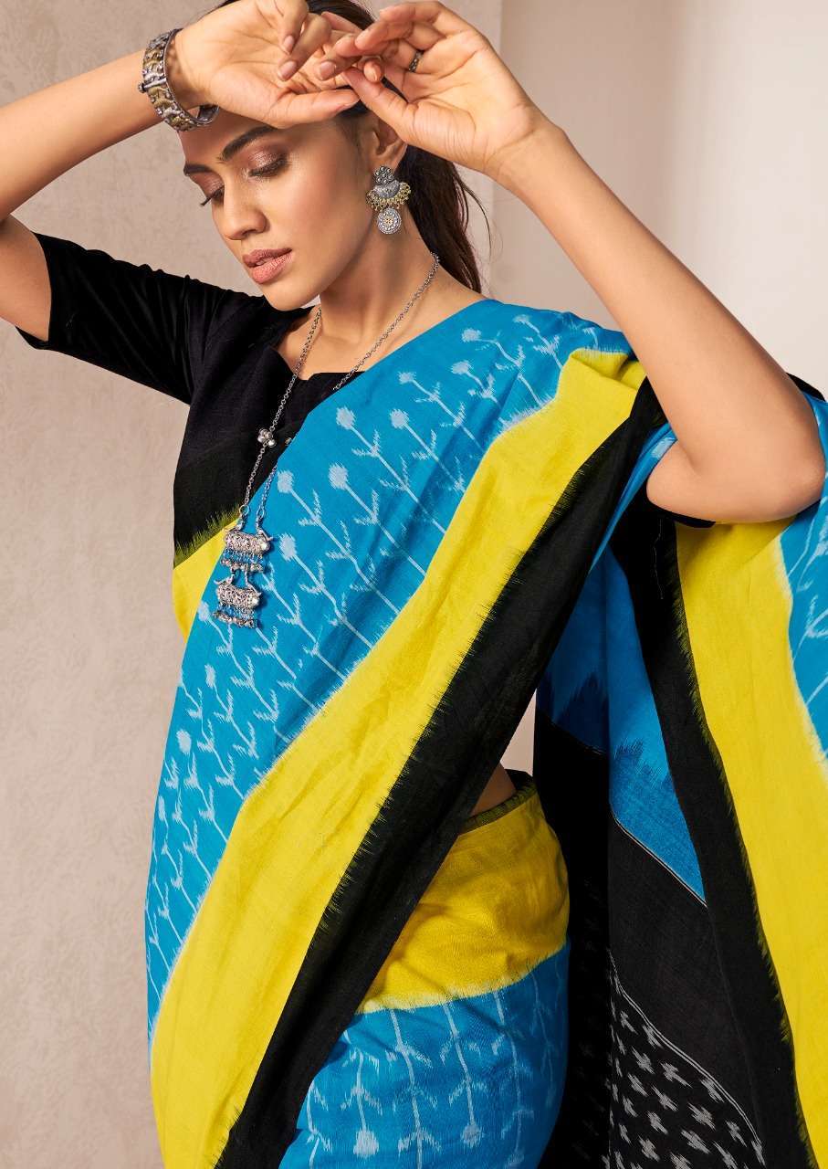 Sr Sarees Barkha Vol 4 Mal Cotton Ikkat Print Sarees Collection